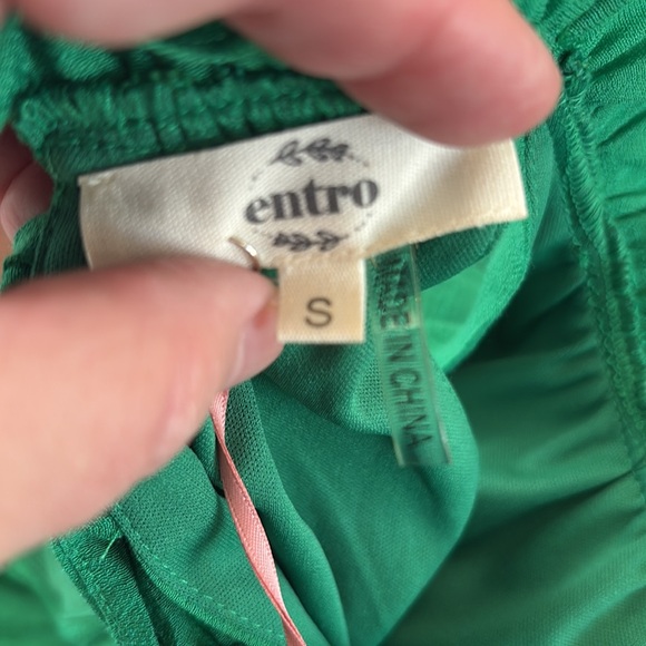 Entro Kelly Green Tiered Midi Dress Women's Size Small S High Neck Halter NWT - Picture 12 of 15